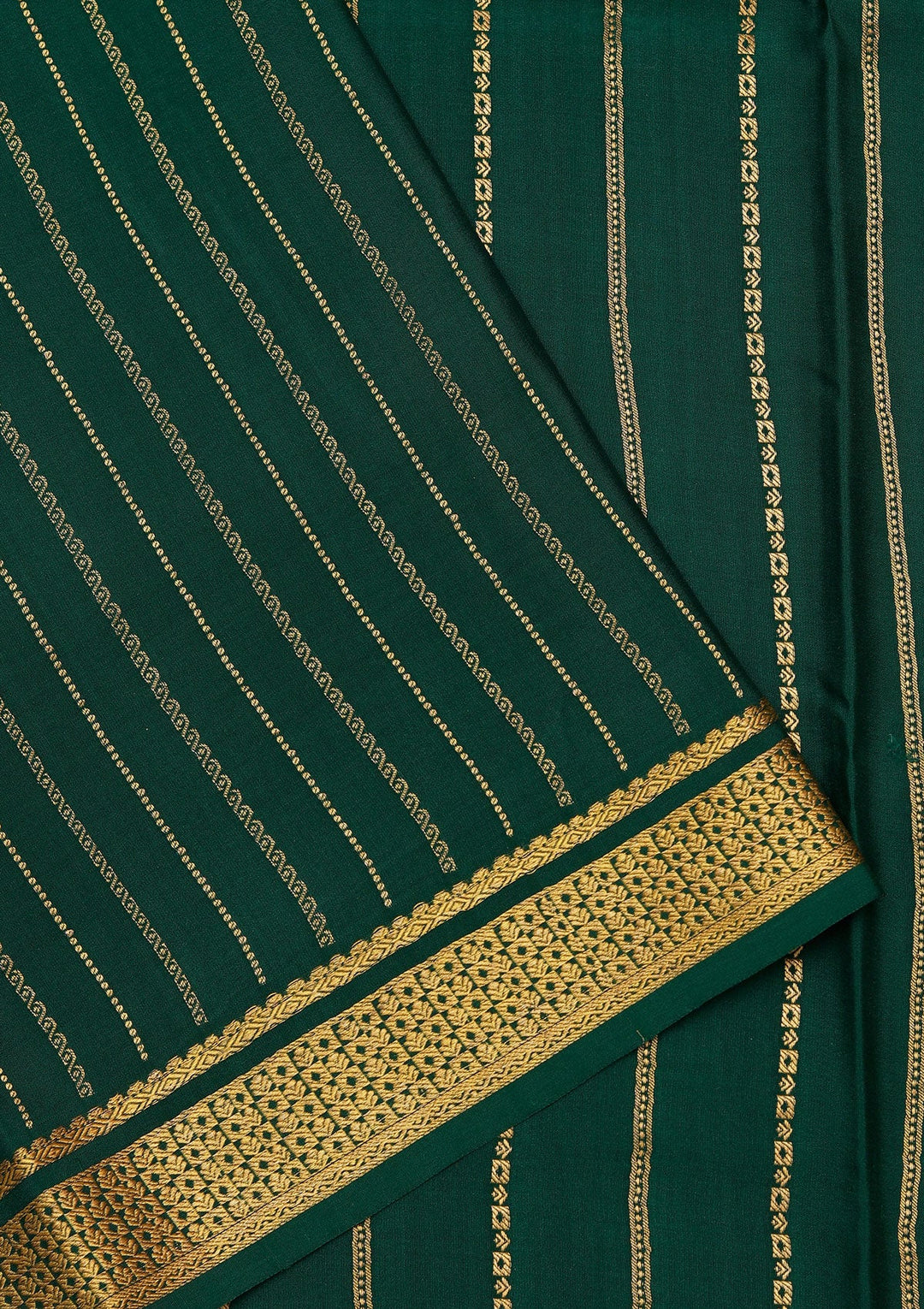 Rama Green Zariwork Pure Crepe Silk Saree_koskii