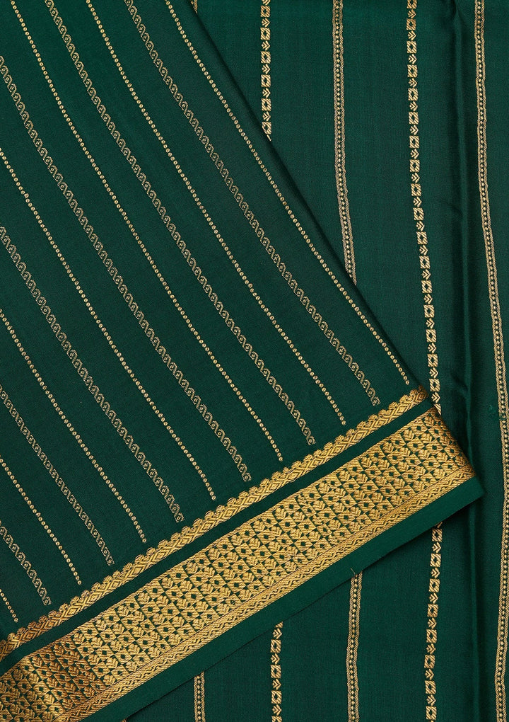 Rama Green Zariwork Pure Crepe Silk Saree_koskii