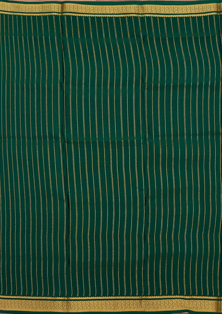 Rama Green Zariwork Pure Crepe Silk Saree_koskii