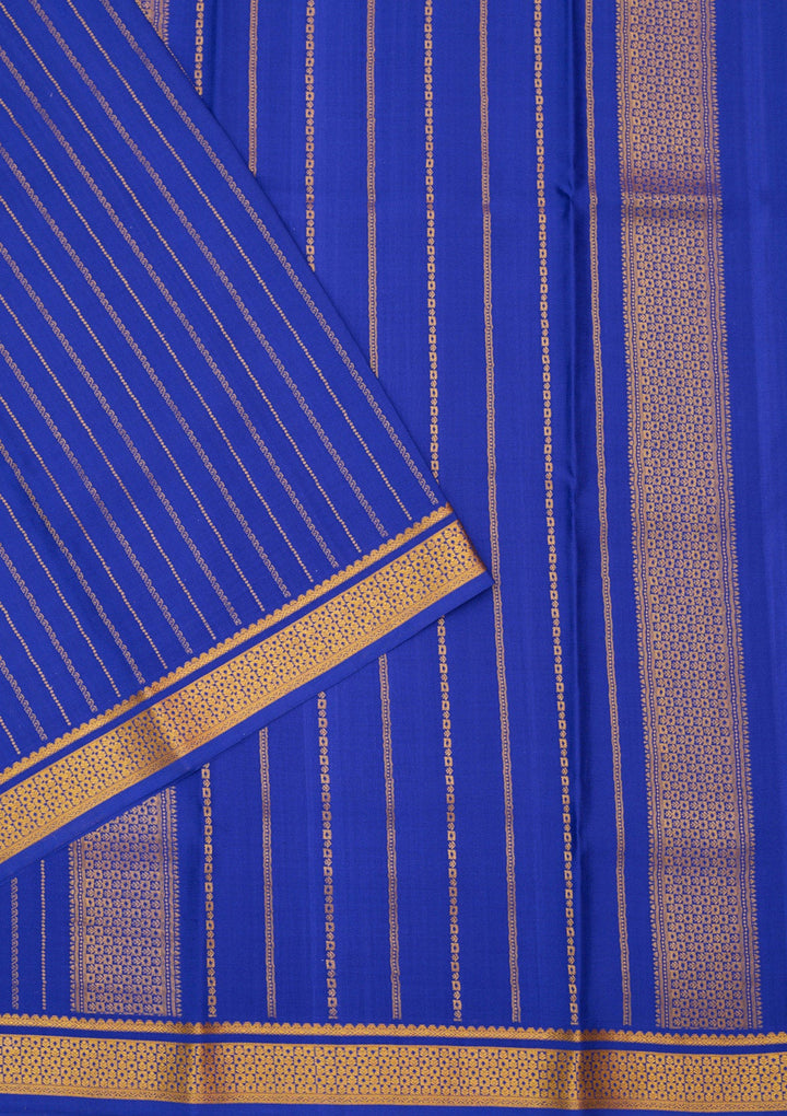 Royal Blue Zariwork Pure Crepe Silk Saree-Koskii