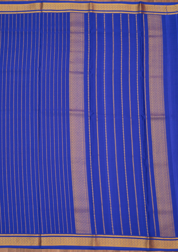 Royal Blue Zariwork Pure Crepe Silk Saree-Koskii