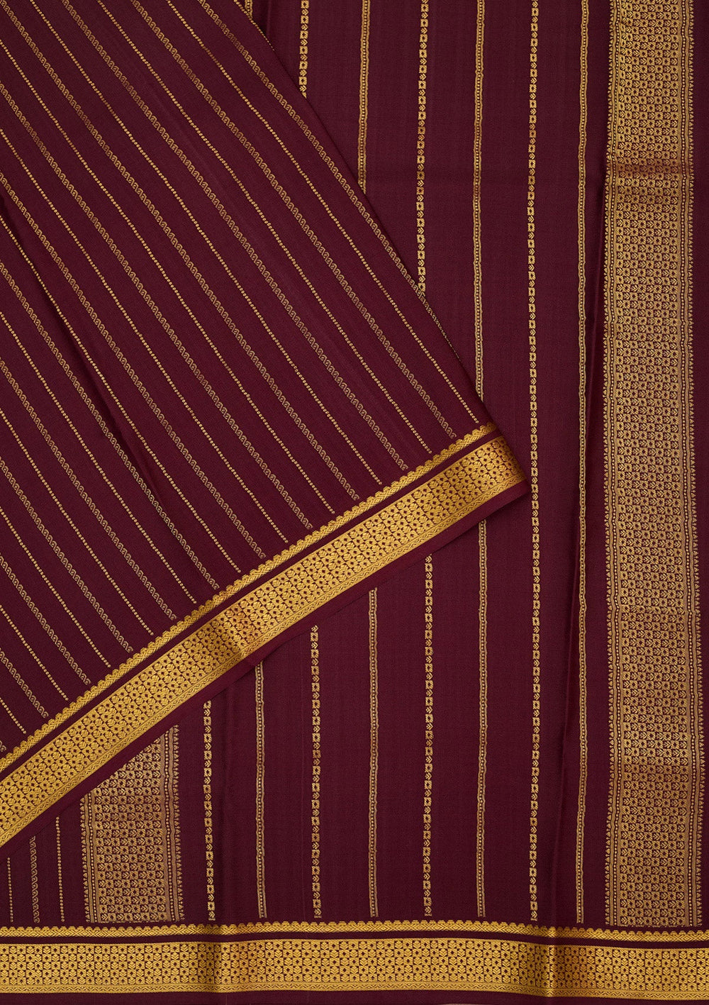 Wine Zariwork Pure Crepe Silk Saree-Koskii