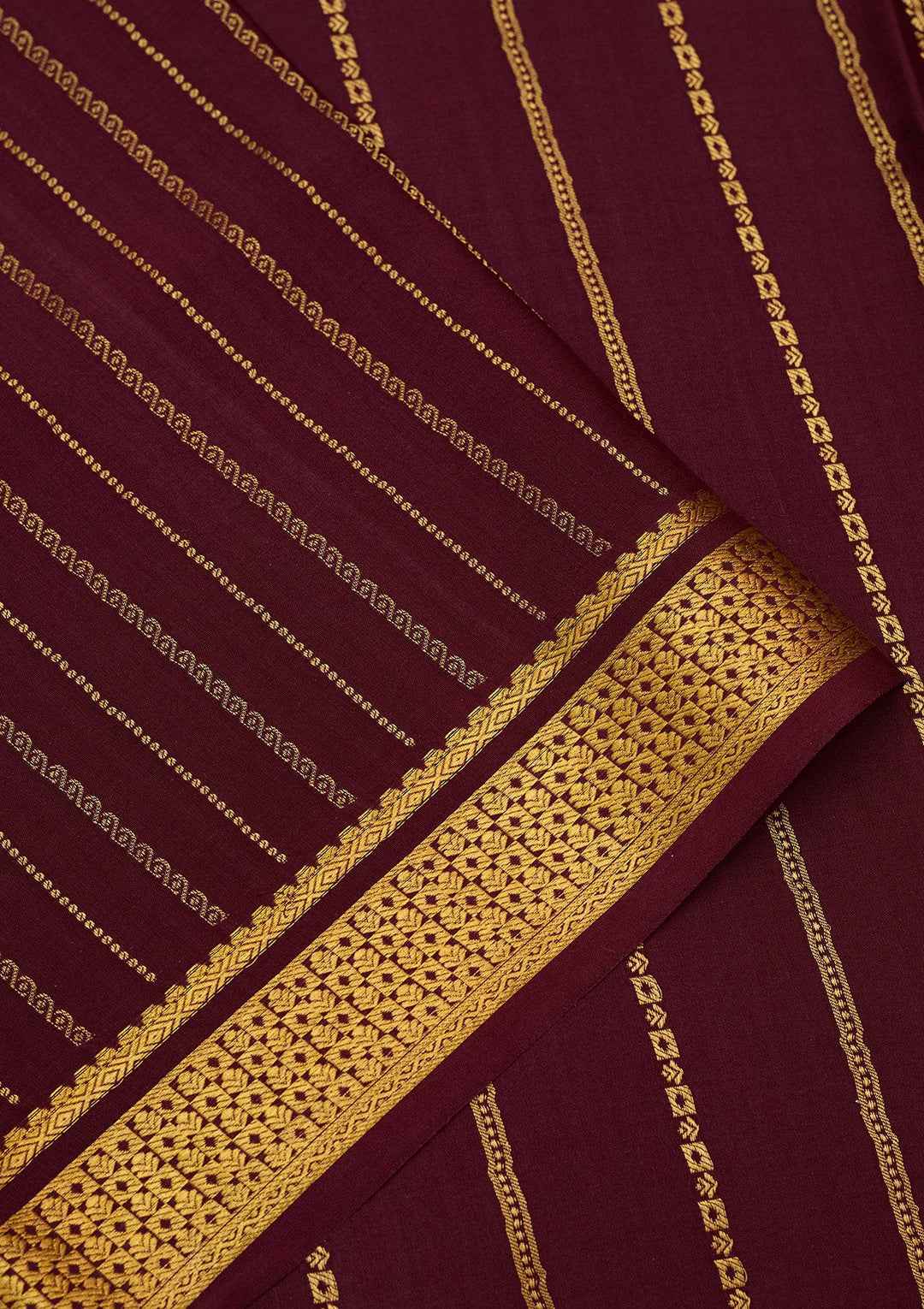 Wine Zariwork Pure Crepe Silk Saree-Koskii