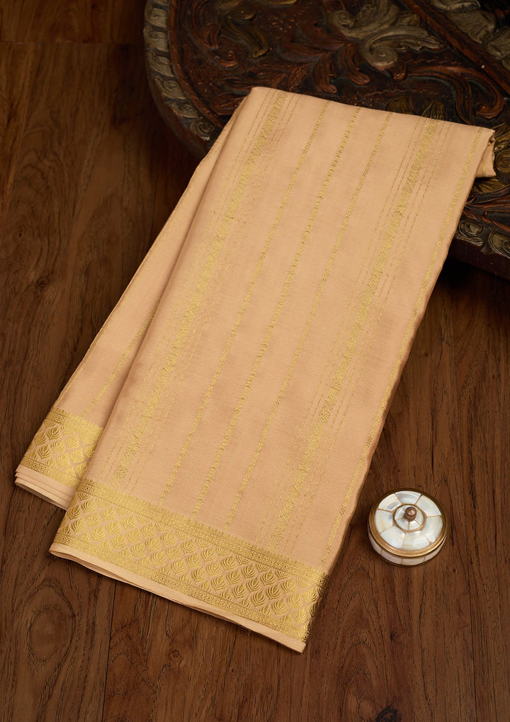 Gold Zariwork Pure Crepe Silk Saree-Koskii