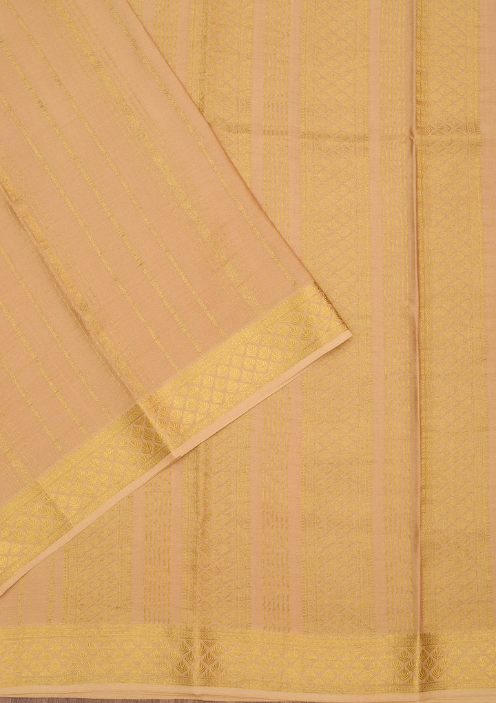 Gold Zariwork Pure Crepe Silk Saree-Koskii