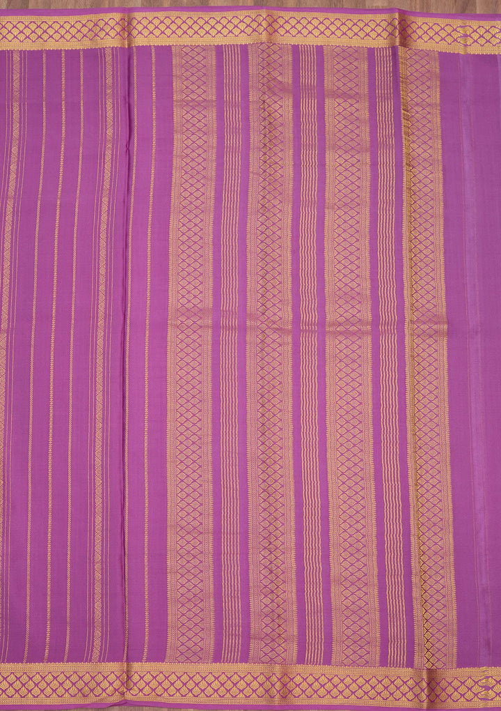 Lavender Zariwork Pure Crepe Silk Saree-Koskii