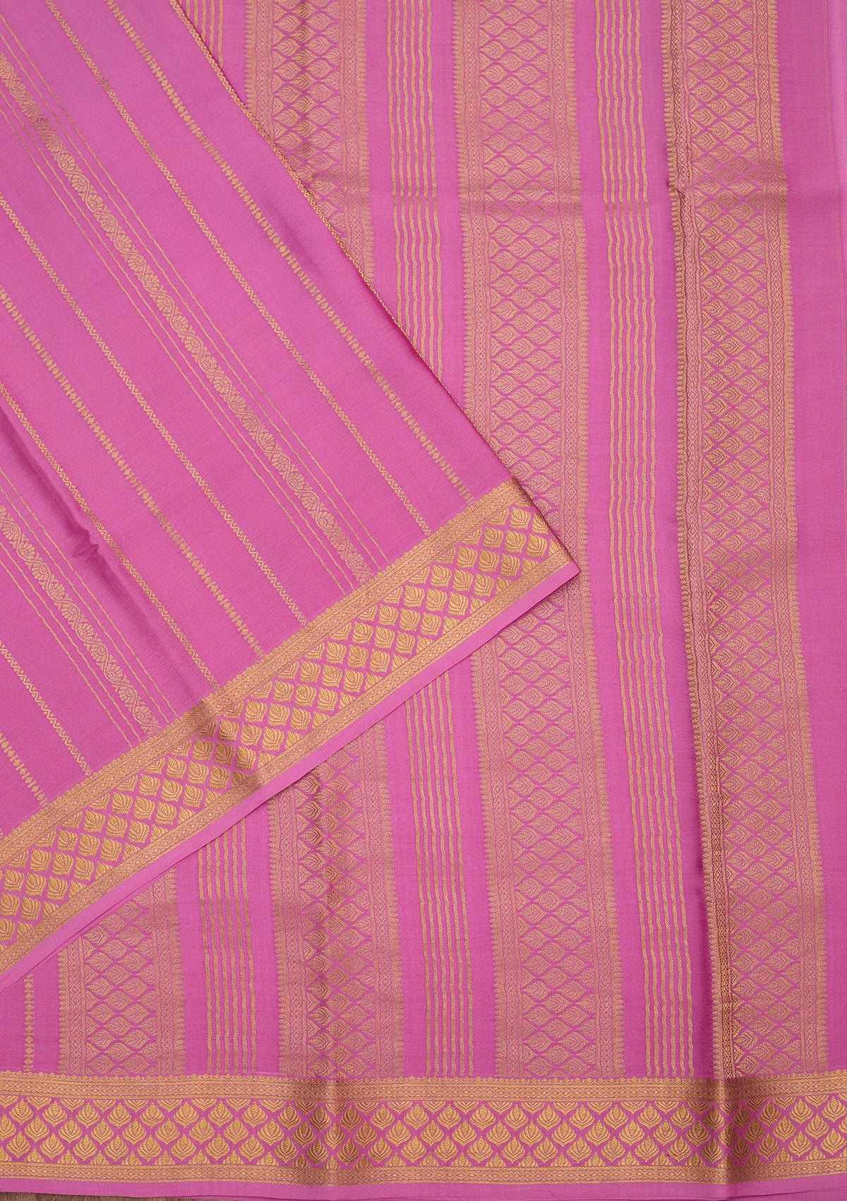 Onion Pink Zariwork Pure Crepe Silk Saree-Koskii