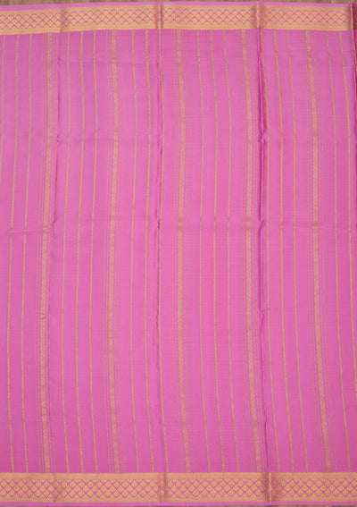 Onion Pink Zariwork Pure Crepe Silk Saree-Koskii