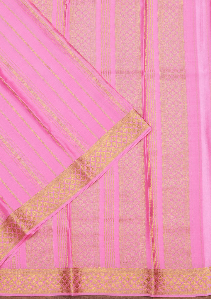 Pink Zariwork Pure Crepe Silk Saree_koskii