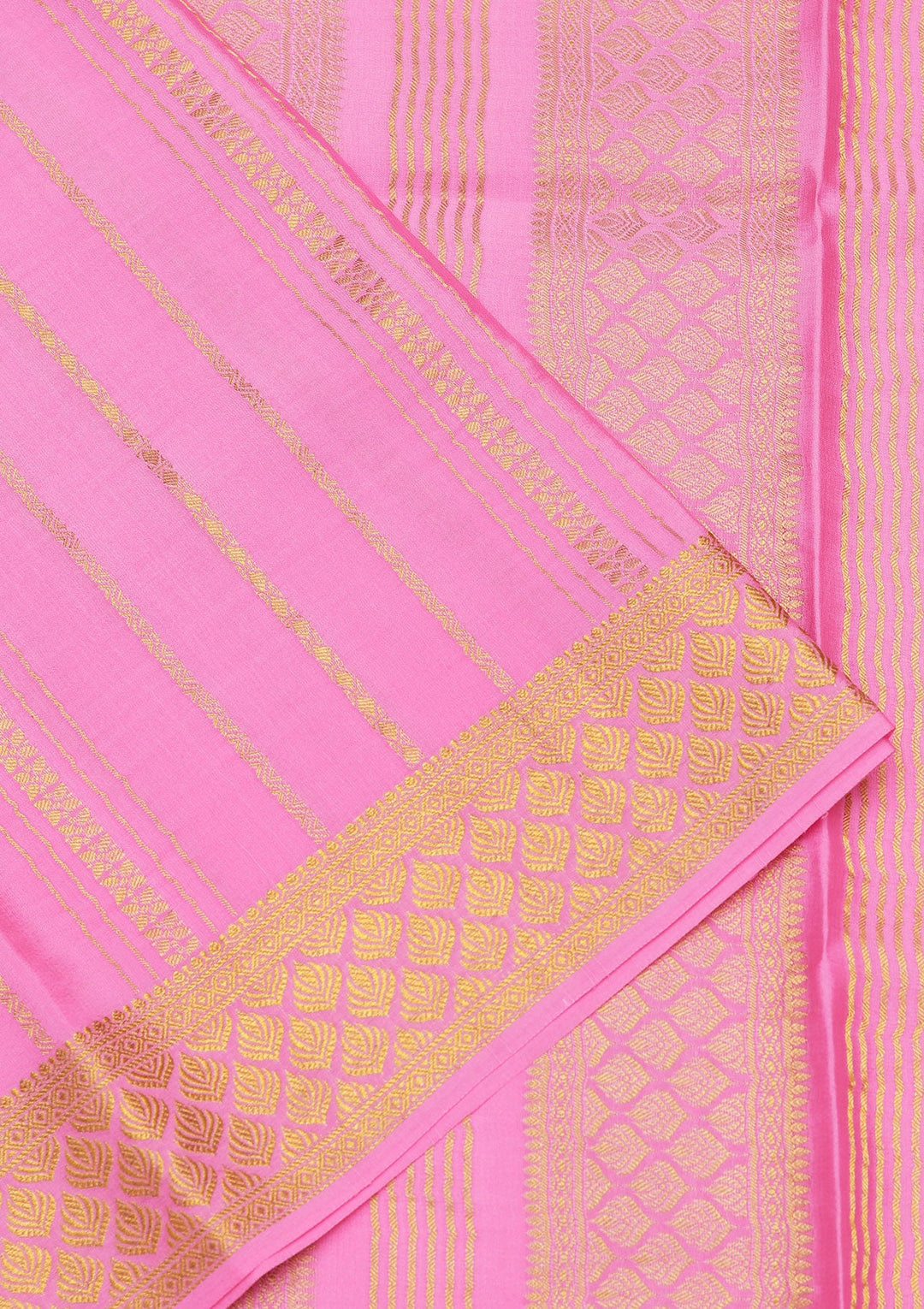 Pink Zariwork Pure Crepe Silk Saree_koskii
