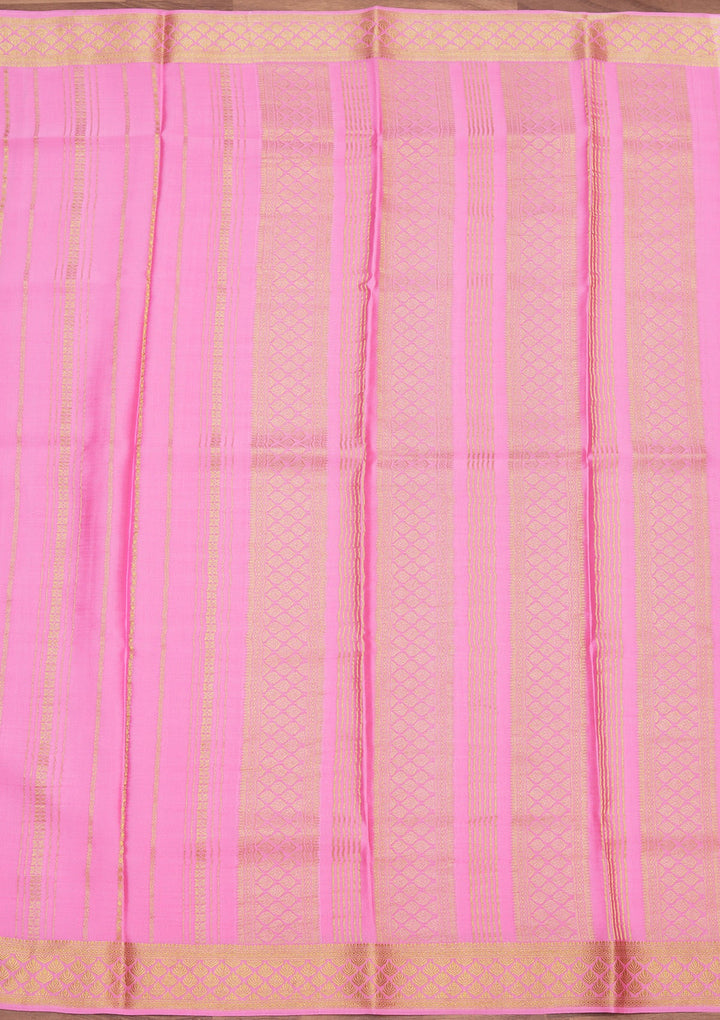 Pink Zariwork Pure Crepe Silk Saree_koskii