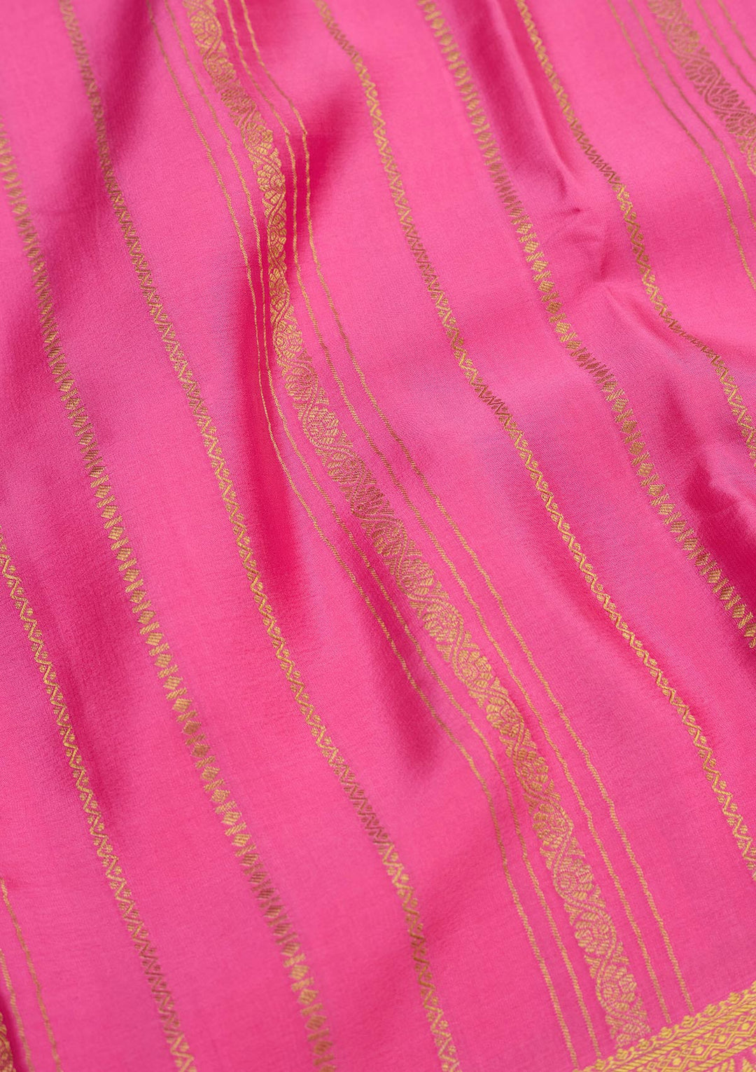 Rani Pink Zariwork Pure Crepe Silk Saree-Koskii