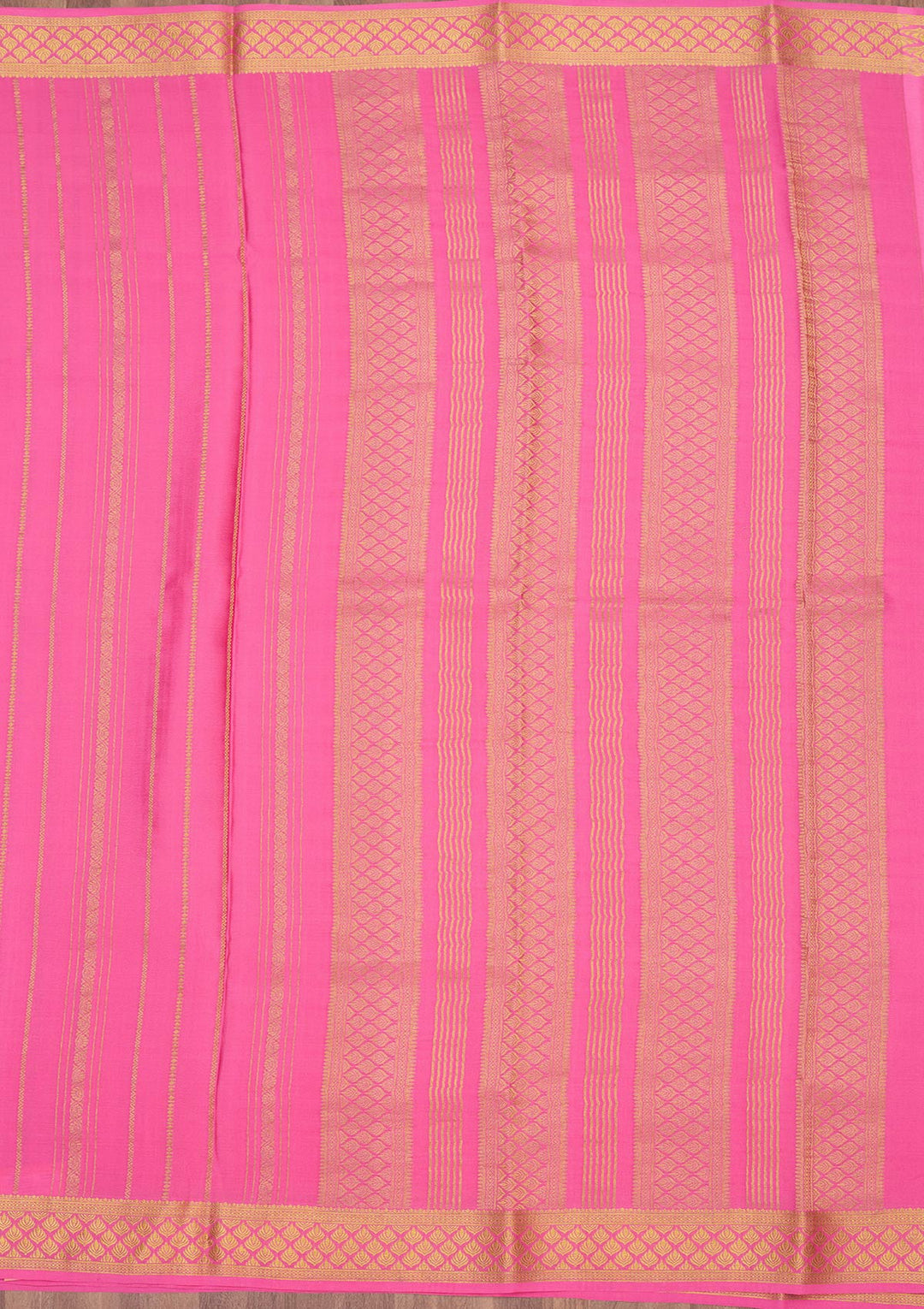Rani Pink Zariwork Pure Crepe Silk Saree-Koskii