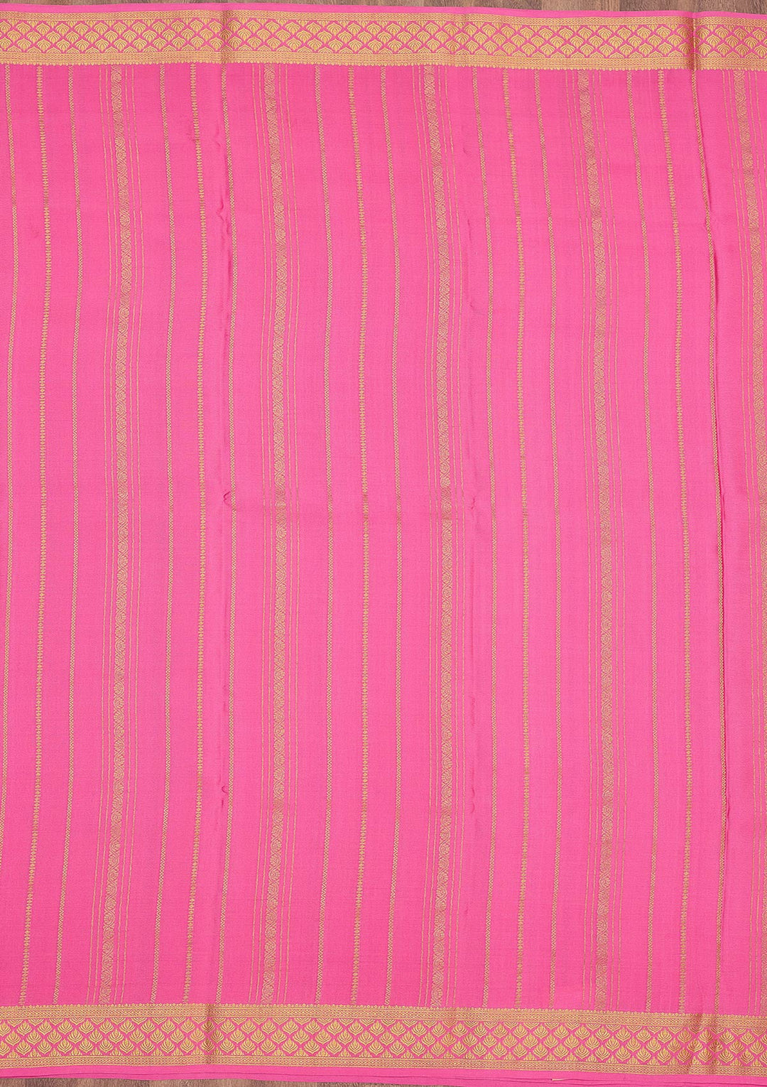 Rani Pink Zariwork Pure Crepe Silk Saree-Koskii