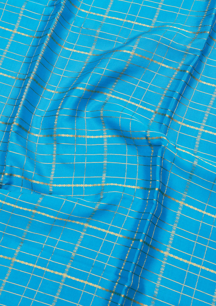 Blue Zariwork Pure Crepe Silk Saree_koskii
