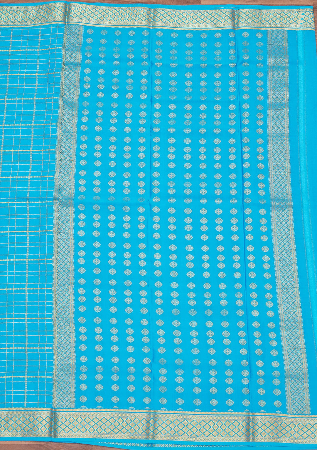 Blue Zariwork Pure Crepe Silk Saree_koskii