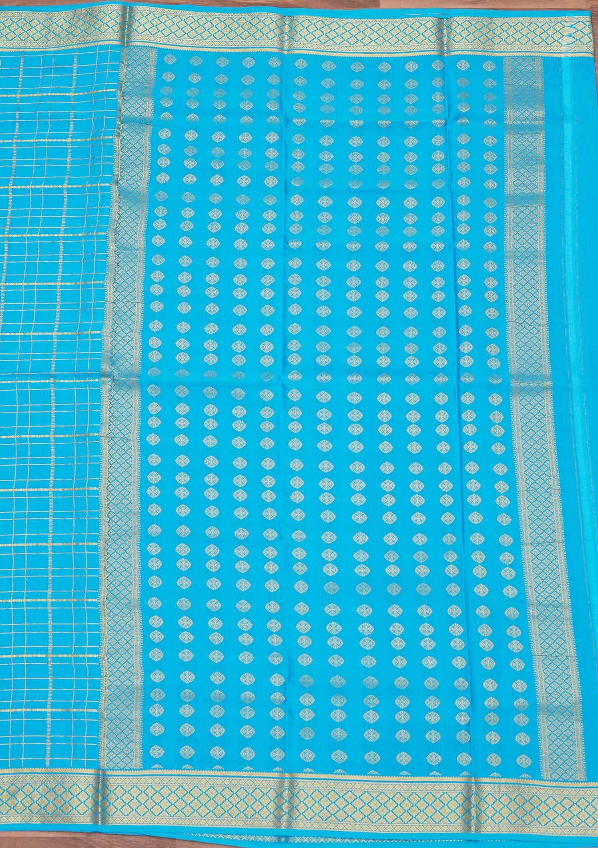 Blue Zariwork Pure Crepe Silk Saree-koskii