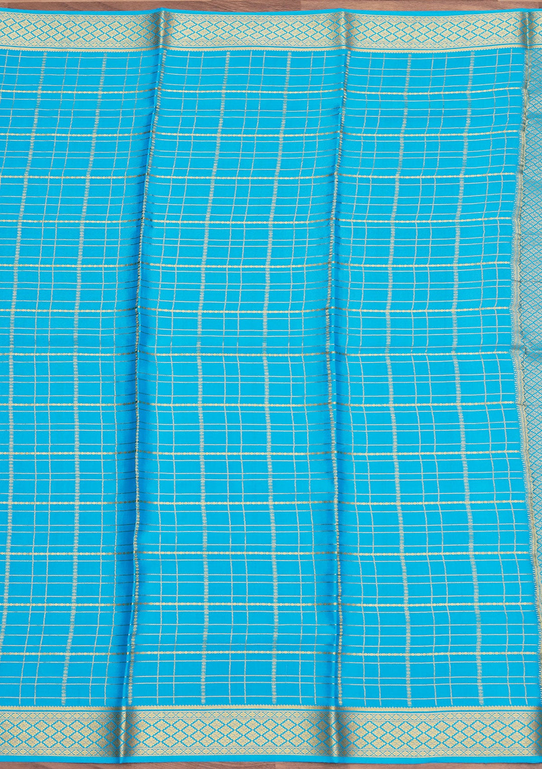 Blue Zariwork Pure Crepe Silk Saree_koskii