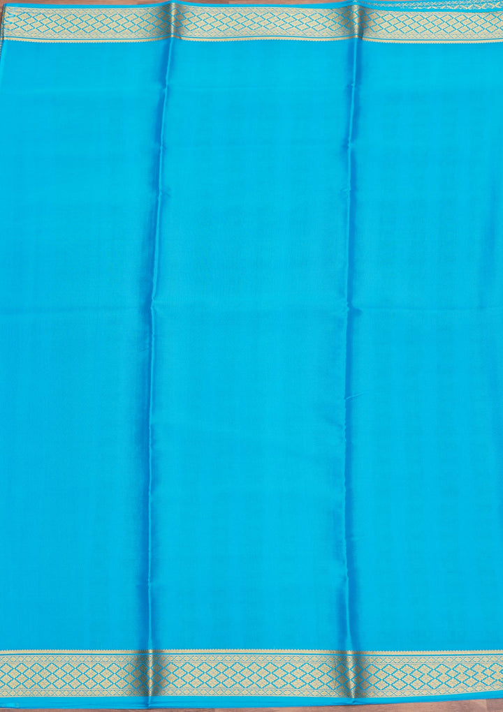 Blue Zariwork Pure Crepe Silk Saree_koskii