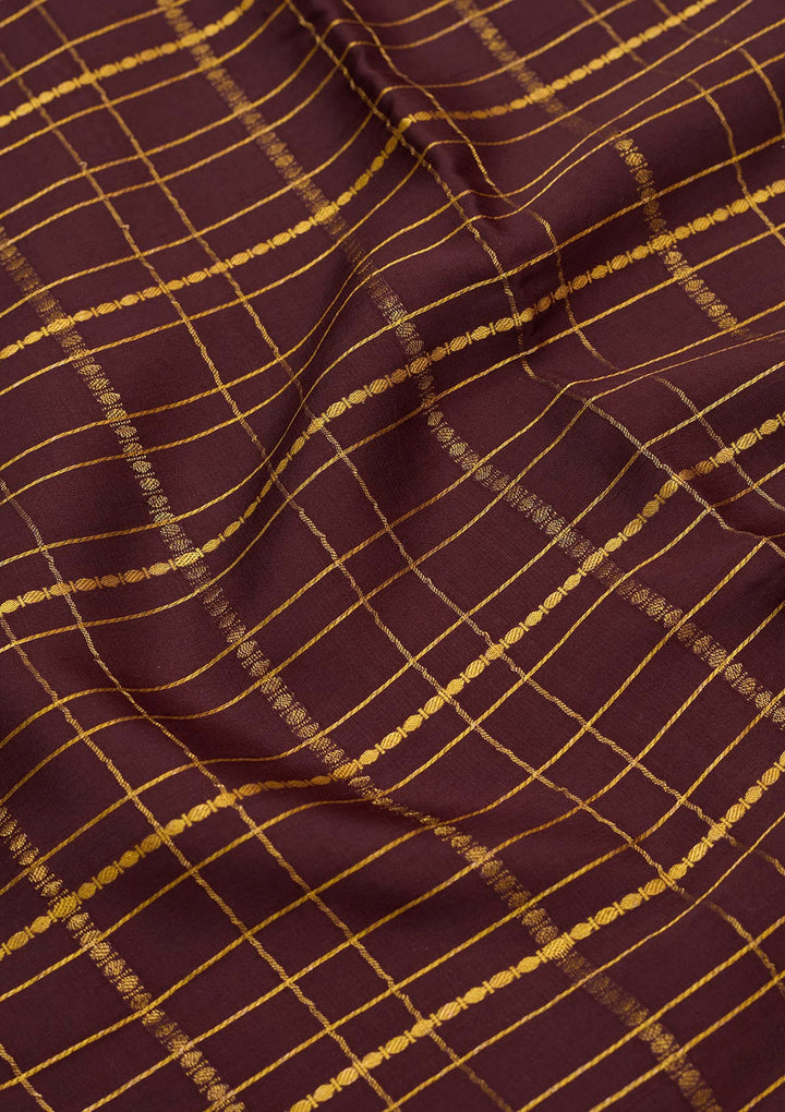 Brown Zariwork Pure Crepe Silk Saree-Koskii