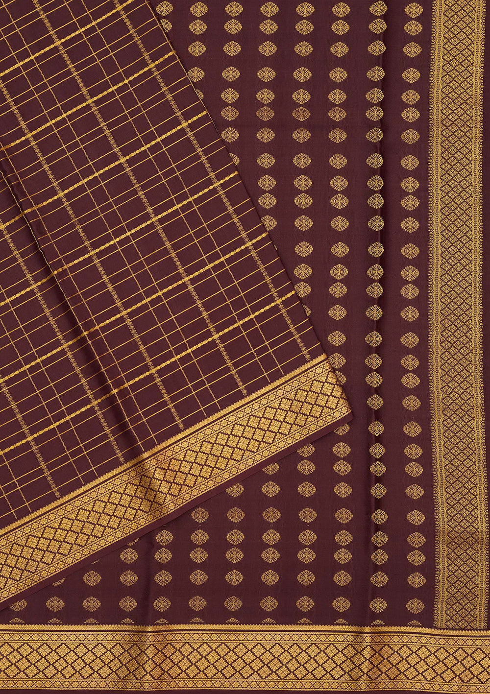 Brown Zariwork Pure Crepe Silk Saree-Koskii