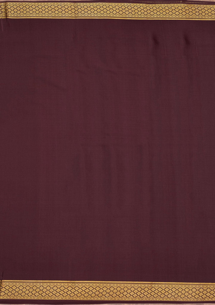 Brown Zariwork Pure Crepe Silk Saree-Koskii
