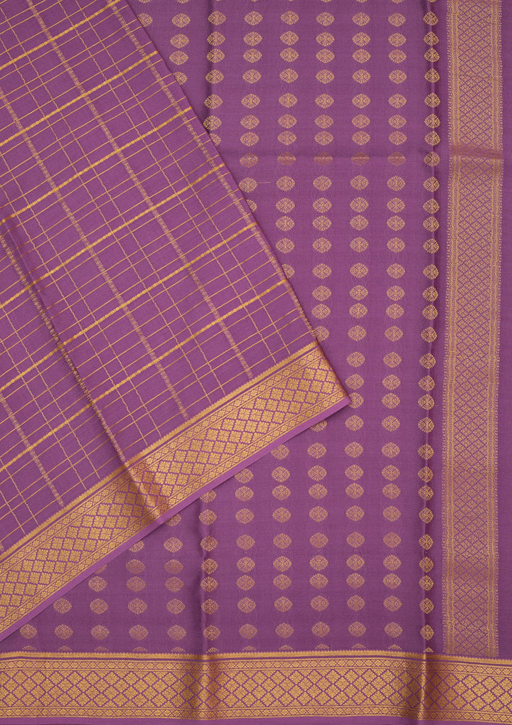 Light Lavender Zariwork Pure Crepe Silk Saree-Koskii