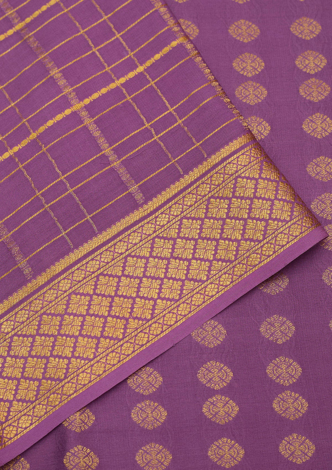 Light Lavender Zariwork Pure Crepe Silk Saree-Koskii