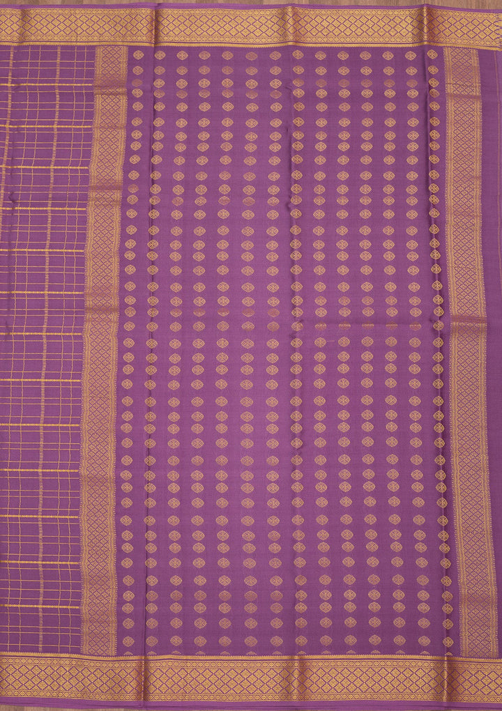 Light Lavender Zariwork Pure Crepe Silk Saree-Koskii