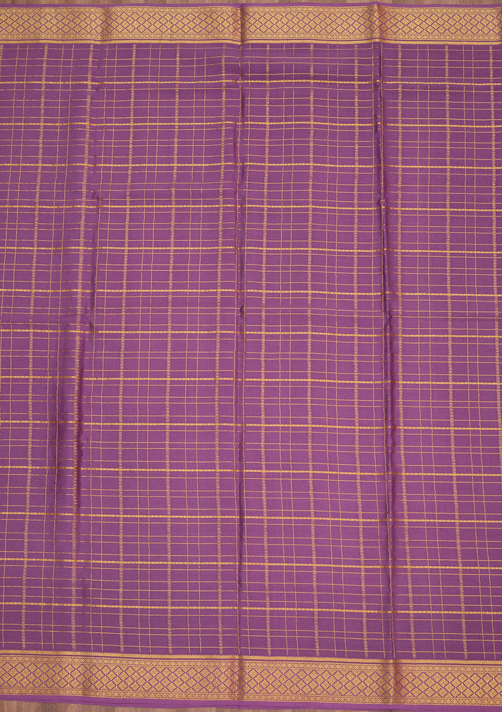 Light Lavender Zariwork Pure Crepe Silk Saree-Koskii