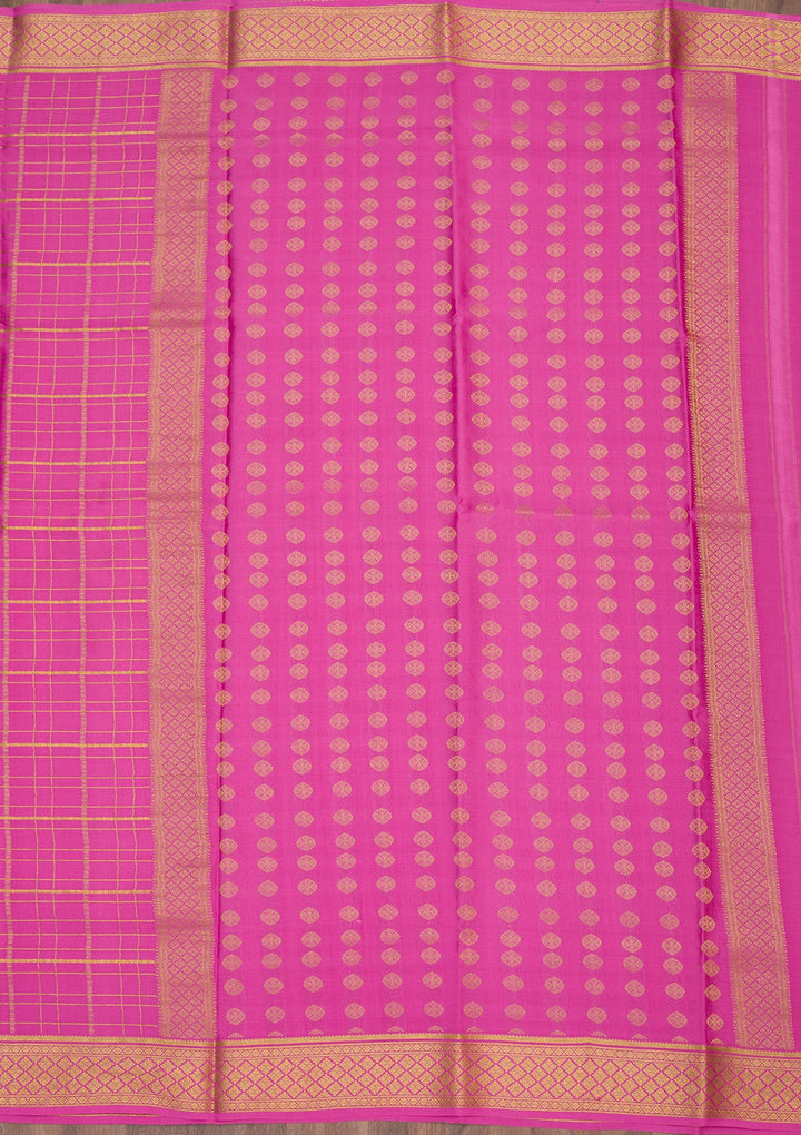 Onion Pink Zariwork Pure Crepe Silk Saree-Koskii