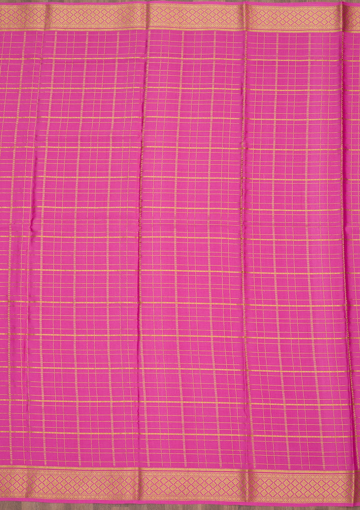 Onion Pink Zariwork Pure Crepe Silk Saree-Koskii