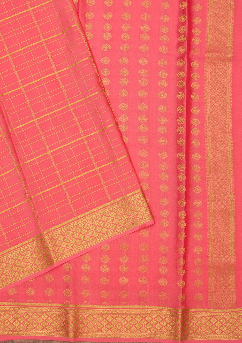 Peach Zariwork Pure Crepe Silk Saree-Koskii