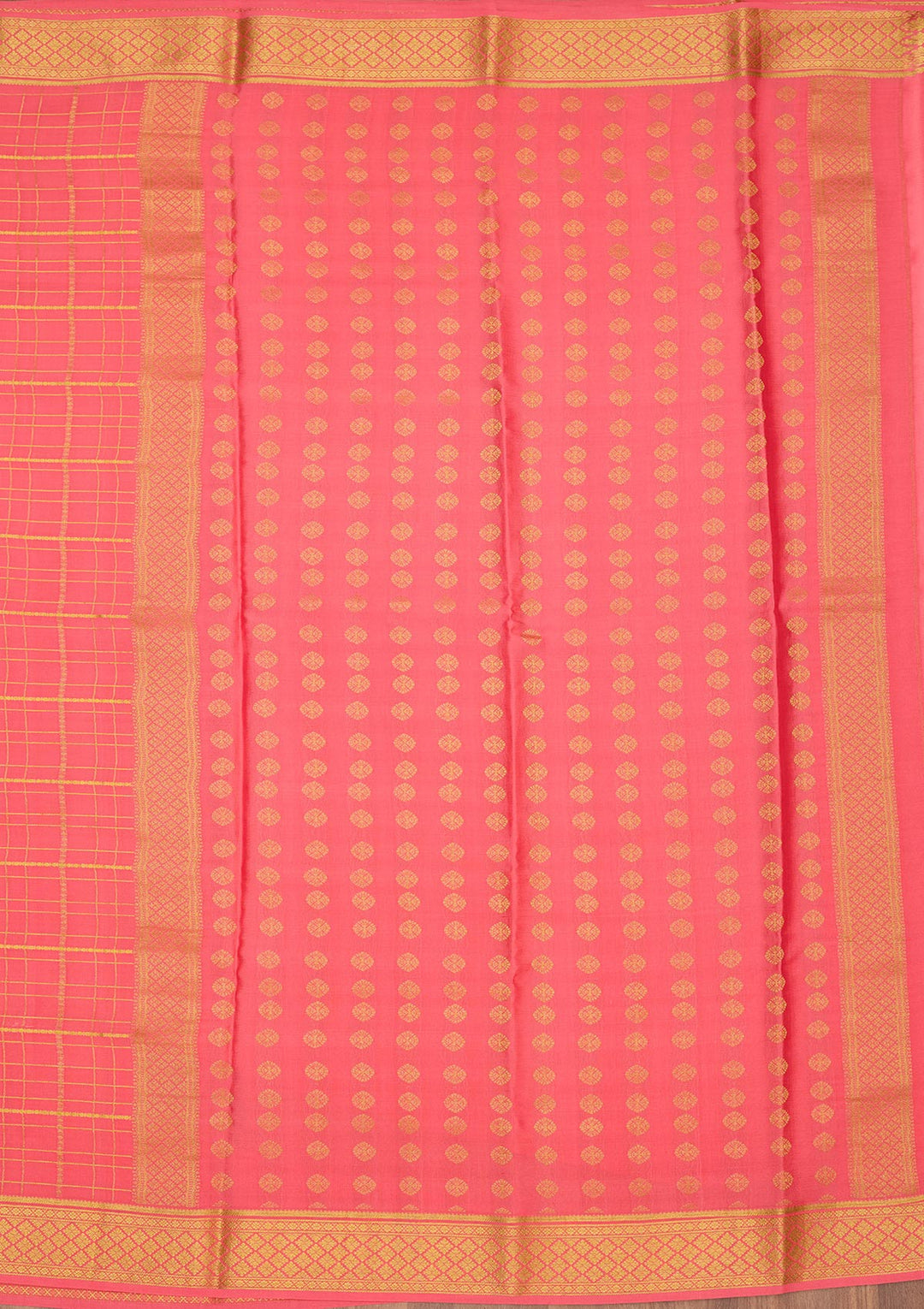 Peach Zariwork Pure Crepe Silk Saree-Koskii