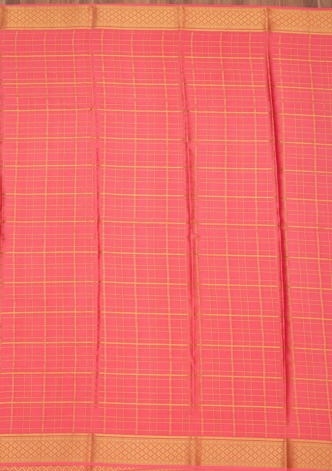 Peach Zariwork Pure Crepe Silk Saree-Koskii