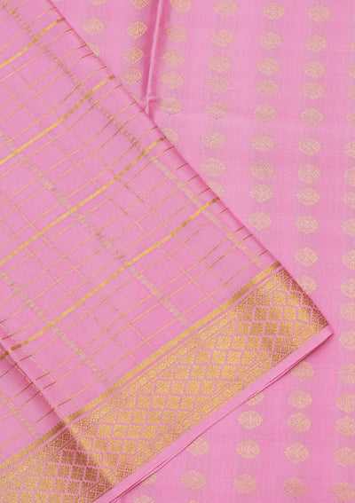 Pink Zariwork Pure Crepe Silk_Saree-koskii