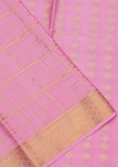 Pink Zariwork Pure Crepe Silk_Saree-koskii