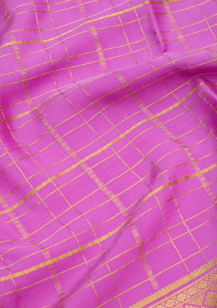 Purple Zariwork Pure Crepe Silk Saree-Koskii