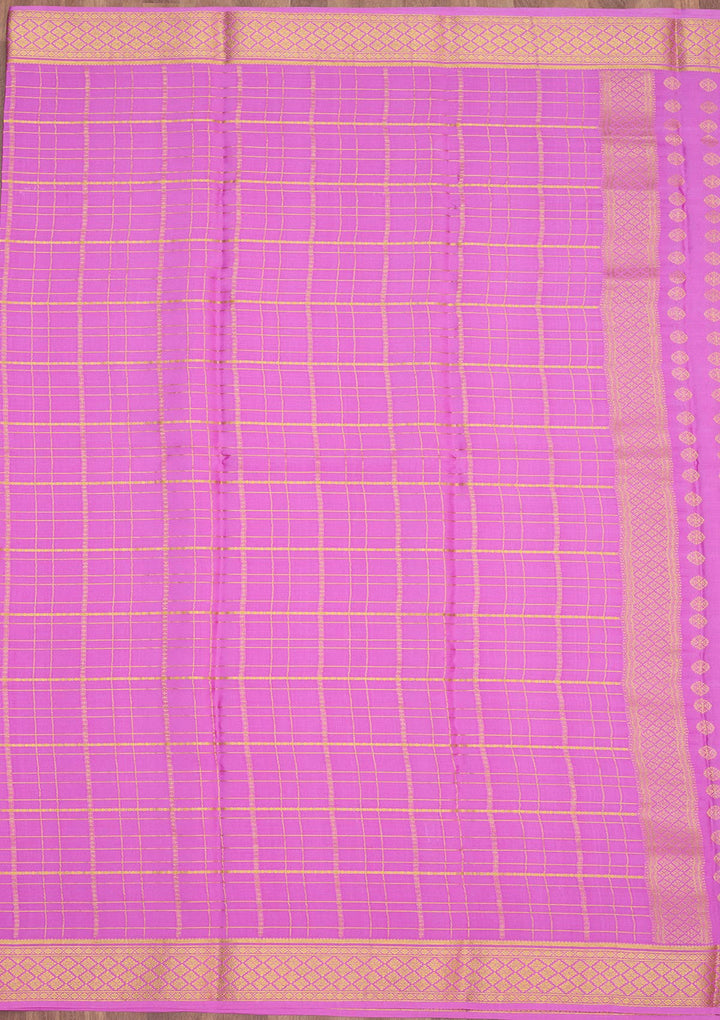Purple Zariwork Pure Crepe Silk Saree-Koskii