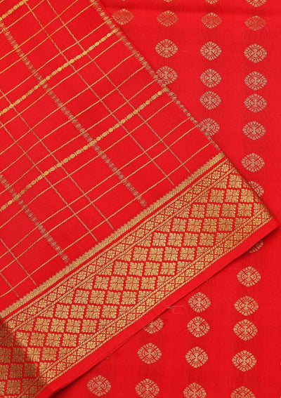 Red Zariwork Pure Crepe Silk Saree-koskii
