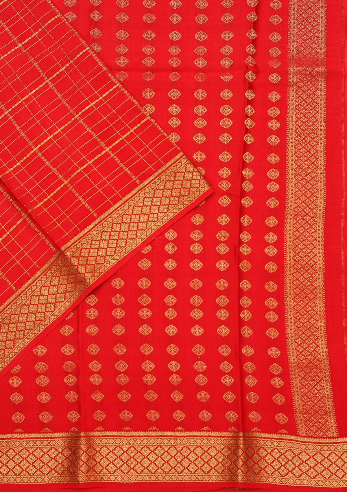 Red Zariwork Pure Crepe Silk Saree-koskii