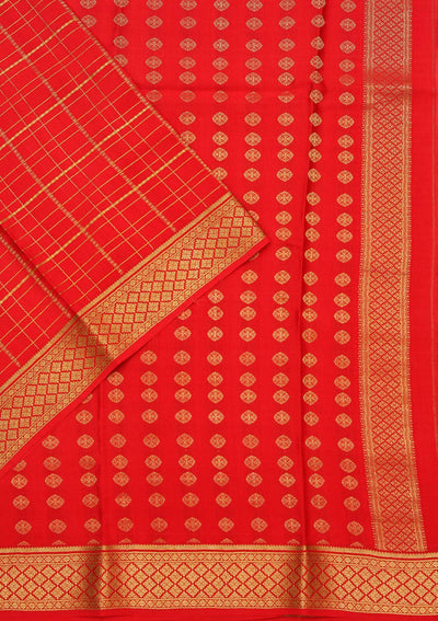 Red Zariwork Pure Crepe Silk Saree-koskii