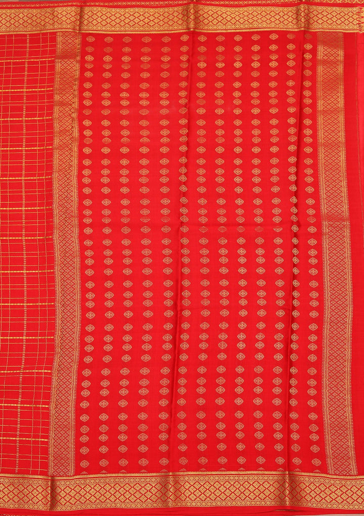Red Zariwork Pure Crepe Silk Saree_koskii