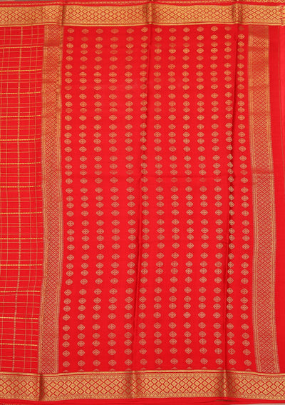 Red Zariwork Pure Crepe Silk Saree-koskii