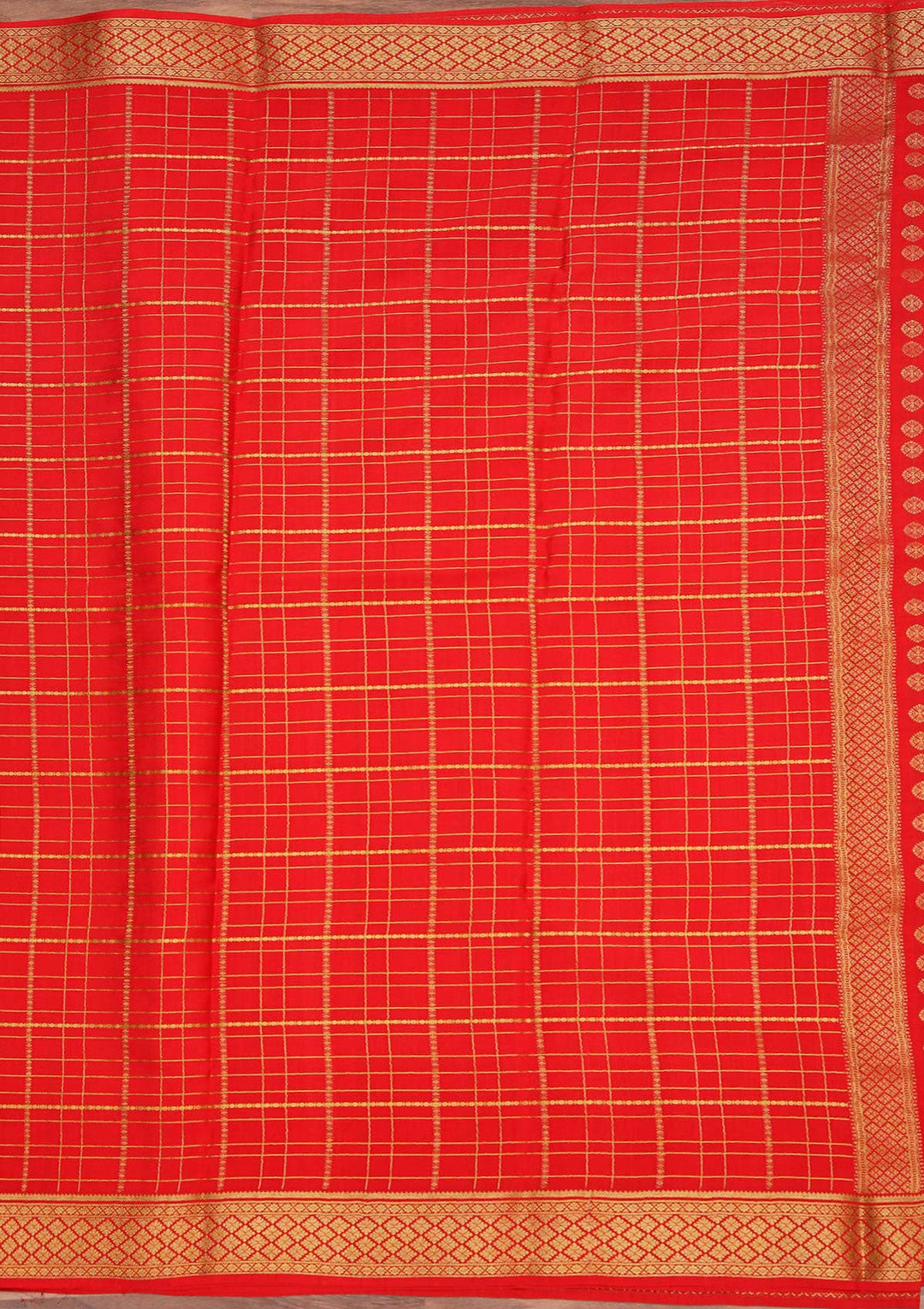Red Zariwork Pure Crepe Silk Saree_koskii
