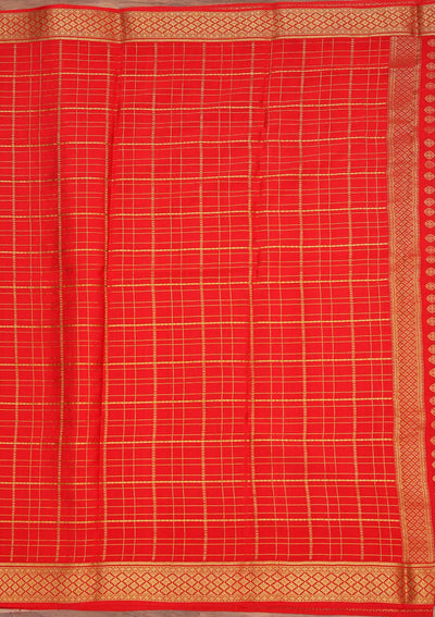 Red Zariwork Pure Crepe Silk Saree-koskii