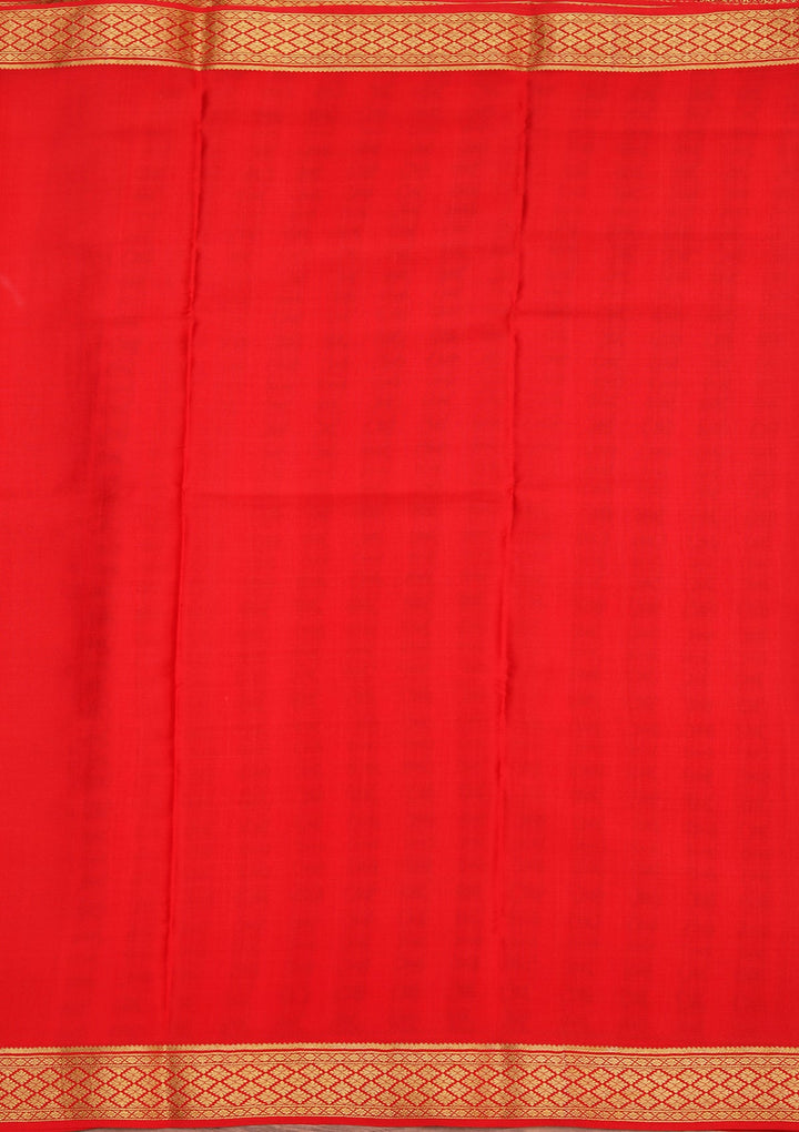 Red Zariwork Pure Crepe Silk Saree_koskii