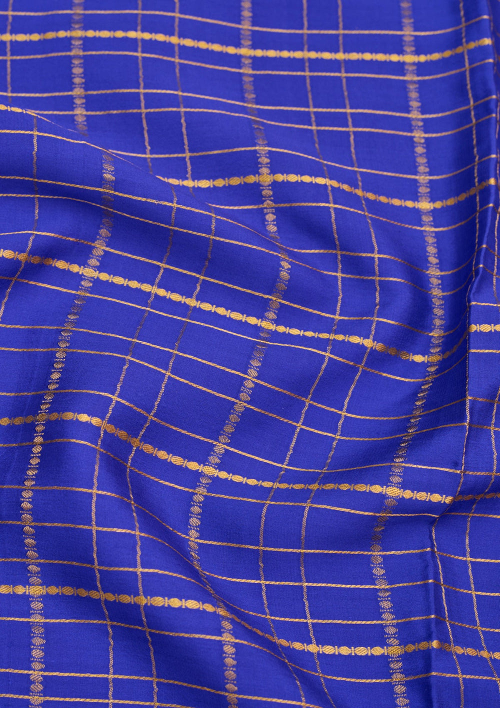 Royal Blue Zariwork Pure Crepe Silk Saree-Koskii