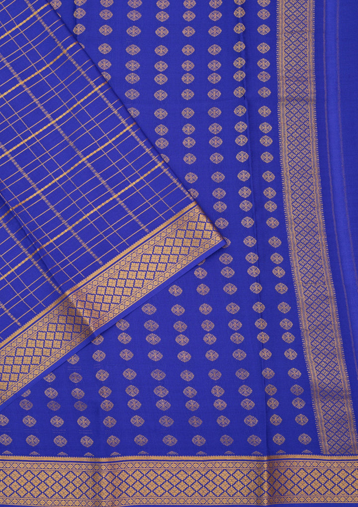 Royal Blue Zariwork Pure Crepe Silk Saree-Koskii