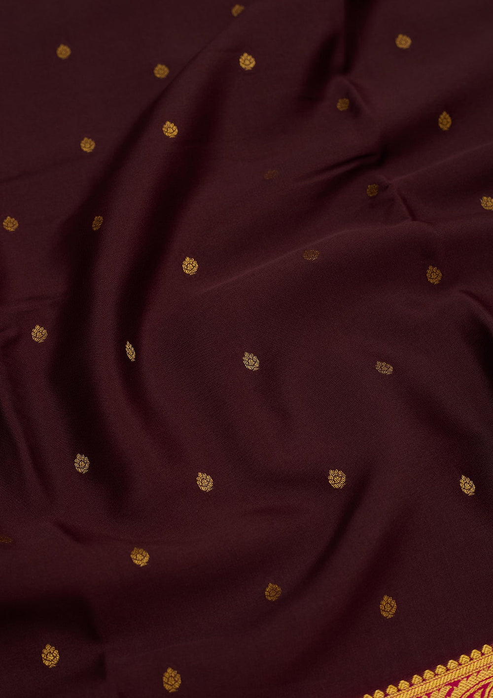 Brown Zariwork Pure Crepe Silk Saree-Koskii